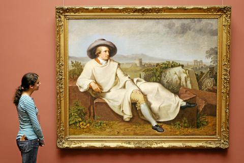„Goethe in der römischen Campagna“ heißt dieses Bildnis des deutschen Dichterfürsten. Es ziert den Titel der Biografie „Der Atem der Welt“, in der Stefan Bollmann das naturwissenschaftliche Engagement Goethes beleuchtet. Archivfoto: Boris Roessler/dpa
