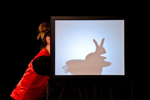 Zauber des Schattentheaters: Mit spielerischem Fingerspitzengefühl holt Carola Kärcher ein Häschen aus dem Zylinder. Foto: Anna Arnold 