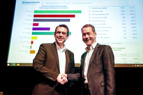 OB-Wahl in Darmstadt: Hanno Benz und Michael Kolmer gehen in die Stichwahl.