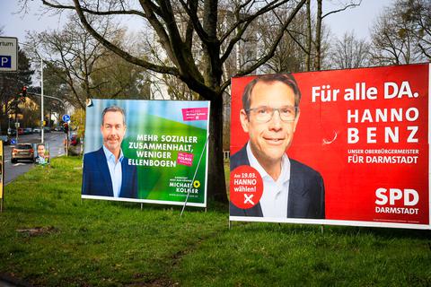 Am 2. April folgt die Stichwahl zwischen Michael Kolmer (Die Grünen) und Hanno Benz (SPD). 