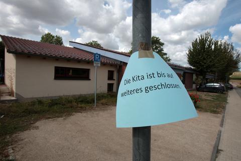 Eines der drei Gebäude der Kita "Spatzennest" in Saulheim wurde nun für zwei Wochen geschlossen. Foto: BilderKartell/ Axel Schmitz