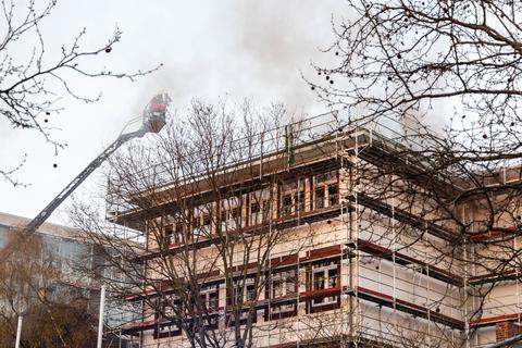 Einsatz der Feuerwehr an der Fachhochschule Frankfurt.  Foto: wiesbaden112.de