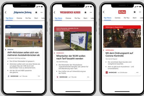 Google News Showcase ist jetzt auch für Apple iPhones verfügbar: Die VRM ist mit dabei. Quelle: VRM/Google