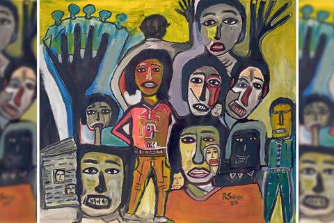 Das Motiv des namibische Künstlers Rudolf Seibeb zum Tag der Pressefreiheit 2021. Bild: Rudolf Seibeb