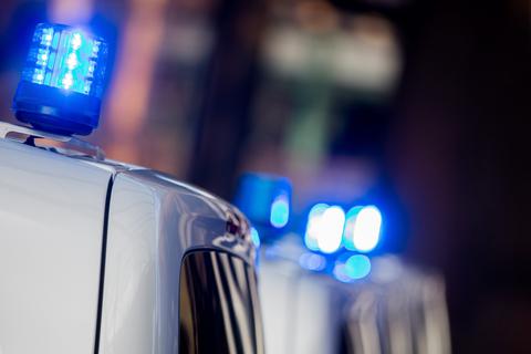 Neue Mercedes-Benz Vito mit Blaulicht für die Polizei stehen am 20.10.2017 im Landschaftspark in Duisburg (Nordrhein-Westfalen). Bis Ende 2018 kommen über 150 Fahrzeuge dieses Modells dazu. Foto: Rolf Vennenbernd/dpa +++(c) dpa - Bildfunk+++ urn:newsml:dpa.com:20090101:171020-90-016862