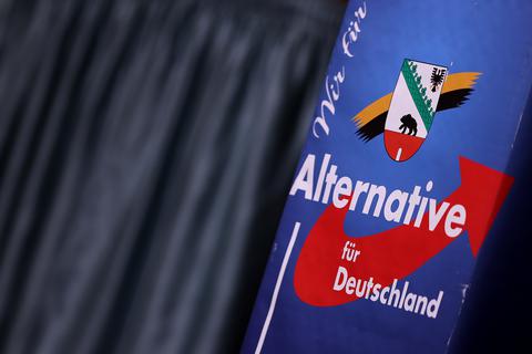 Das Logo der AfD Sachsen-Anhalt. Foto: dpa/Ronny Hartmann