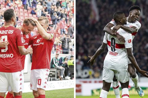 Wer darf am Samstag beim Bundesliga-Restart jubeln - Mainz 05 (links) oder der VfB Stuttgart? 