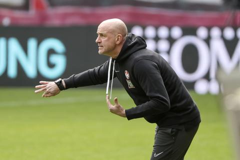 Trainer Marco Antwerpen und sein FCK empfangen Borussia Mönchengladbach in der ersten Runde des DFB-Pokals.  Archivfoto: René Vigneron